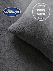 Silentnight Charcoal Grey Fleece Cosy Teddy Duvet Cover and Pillowcase Set - Image 4 of 7