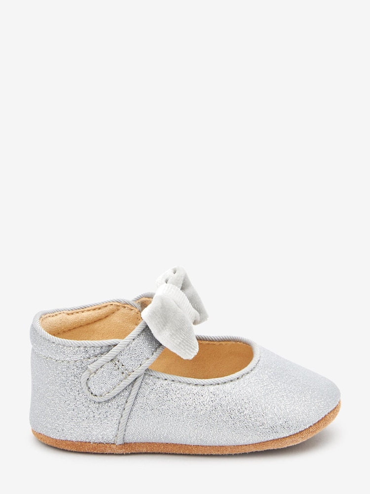 Silver Sparkle Occasion Mary Jane Baby Shoes (0-18mths) - Image 1 of 6 Silver Sparkle Occasion Mary Jane Baby Shoes (0-18mths) - Image 1 of 6