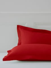 Set of 2 Red Easy Care Polycotton Pillowcases - Image 1 of 3