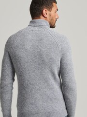 Superdry Grey Alpaca Chunky Roll Neck Jumper - Image 2 of 5
