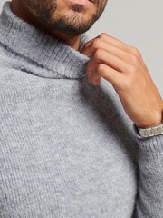 Superdry Grey Alpaca Chunky Roll Neck Jumper - Image 4 of 5