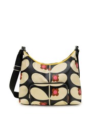 Orla Kiely Brown Scoop Wild Rose Stem Large Hobo Bag - Image 1 of 4