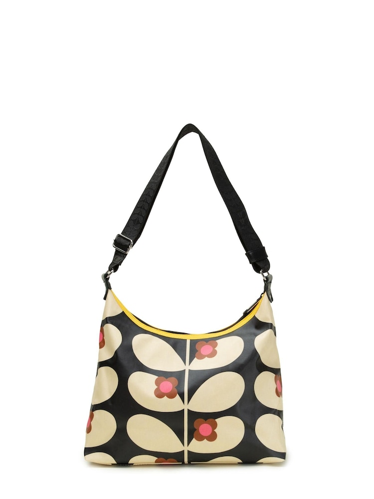 Orla Kiely Brown Scoop Wild Rose Stem Large Hobo Bag - Image 4 of 4
