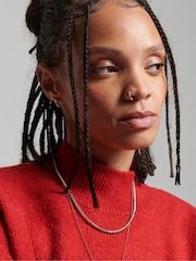 Superdry Red Vintage Essential Mock Neck Jumper - Image 4 of 5
