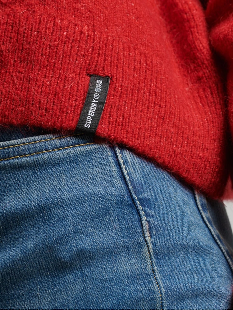 Superdry Red Vintage Essential Mock Neck Jumper - Image 5 of 5