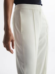 Reiss Cream Aleah Elasticated Waist Wide Leg Trousers - Image 4 of 8