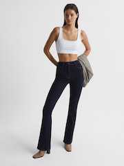 Reiss White Fae Square Neck Crop Top - Image 3 of 7