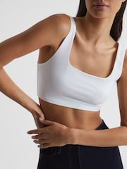 Reiss White Fae Square Neck Crop Top - Image 7 of 7