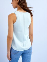 Blue Racer Back Satin Vest - Image 2 of 5