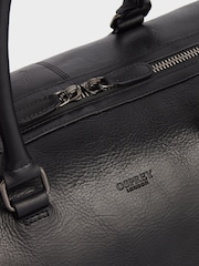 Osprey London Black The Carter Leather Weekend Holdall Bag - Image 6 of 6
