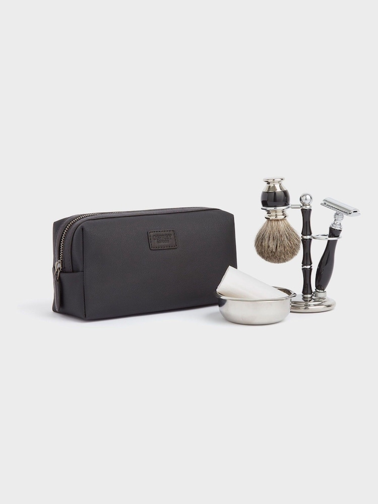 Negro - Neceser de lona encerada y cuero The Small Grantham de OSPREY LONDON - Imagen 2 de 5