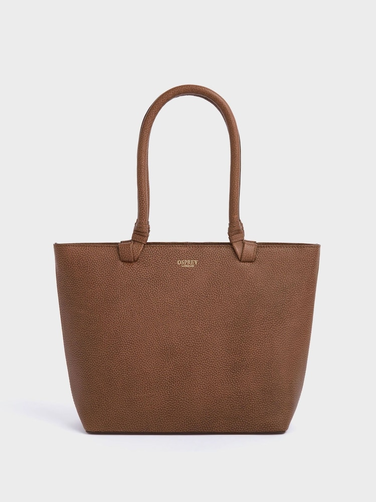 OSPREY LONDON Tan The Collier Leather Shoulder Tote Bag - Image 1 of 5