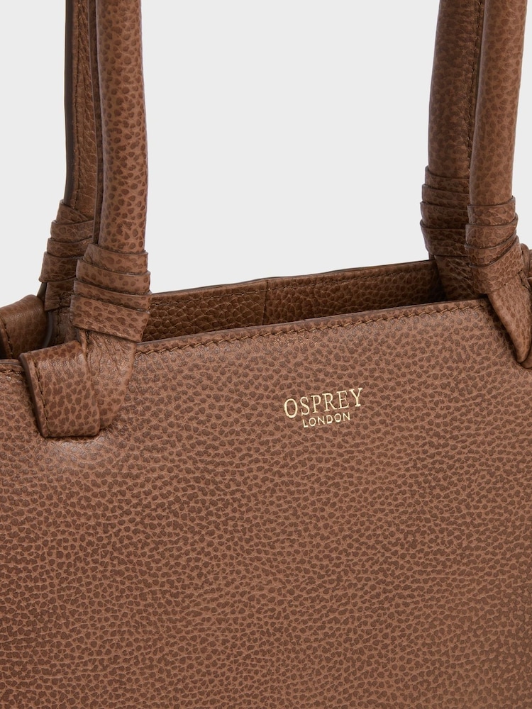OSPREY LONDON Tan The Collier Leather Shoulder Tote Bag - Image 5 of 5
