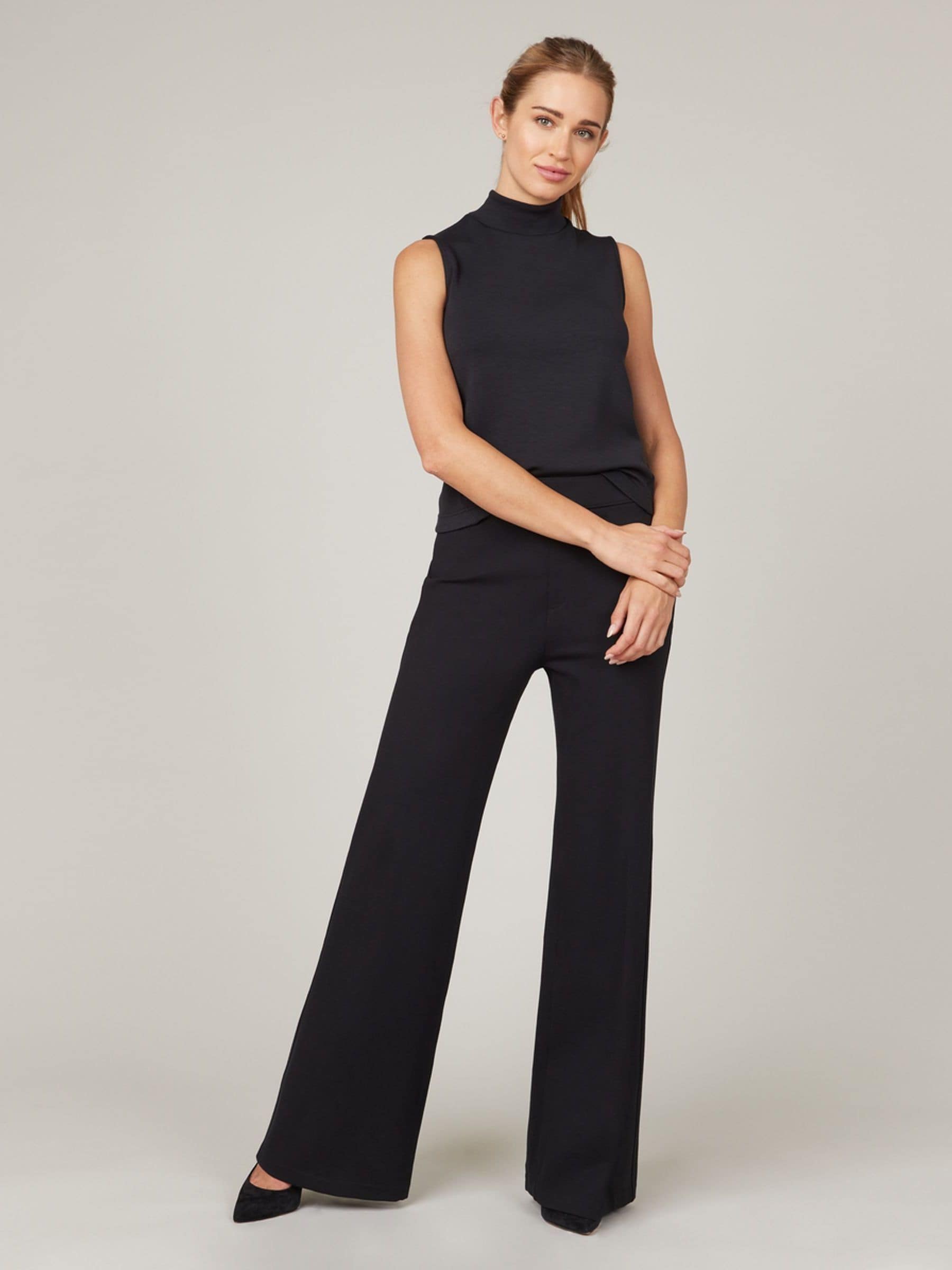 SPANX Black The Perfect Pant Wide Leg Trousers