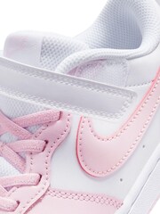 Nike White/Pink Junior Court Borough Low Trainers - Image 11 of 11