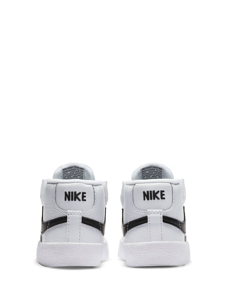 Nike White/Black Blazer 77 Mid Infant Trainers - Image 4 of 10