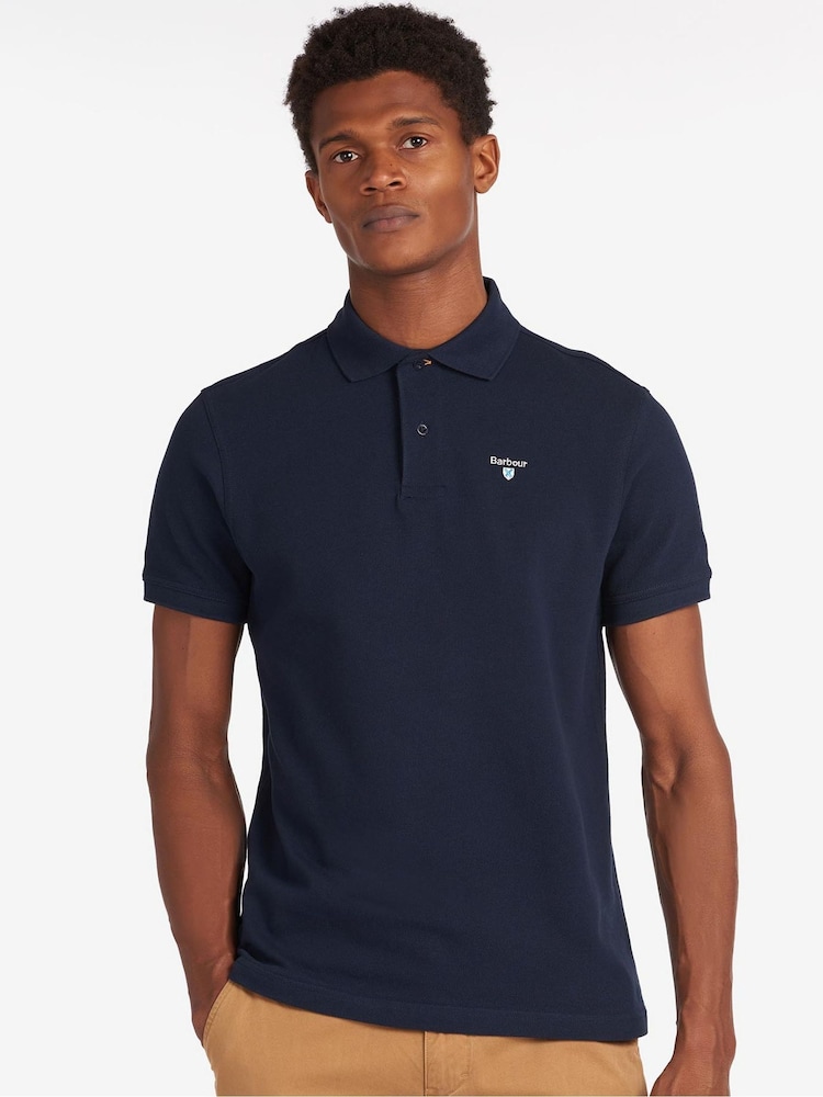Barbour® Blue 100% Cotton Sports Polo Shirt - Image 1 of 8