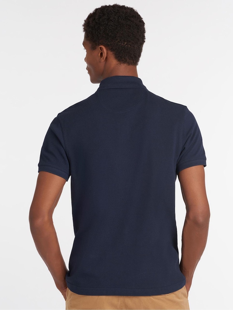 Barbour® Blue 100% Cotton Sports Polo Shirt - Image 3 of 8