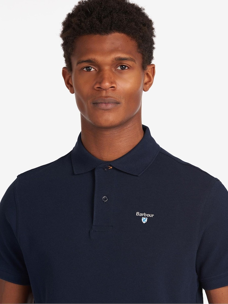 Barbour® Blue 100% Cotton Sports Polo Shirt - Image 5 of 8