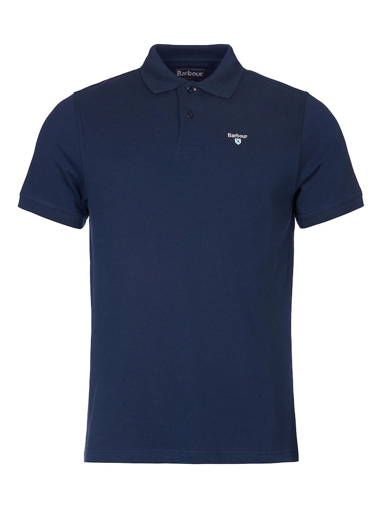 Barbour® Blue 100% Cotton Sports Polo Shirt - Image 6 of 8