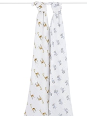 aden + anais White Large Muslin Jungle Jam 100% Cotton Blankets 2 Pack - Image 2 of 10