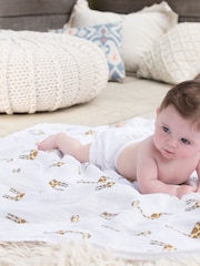 aden + anais White Large Muslin Jungle Jam 100% Cotton Blankets 2 Pack - Image 8 of 10