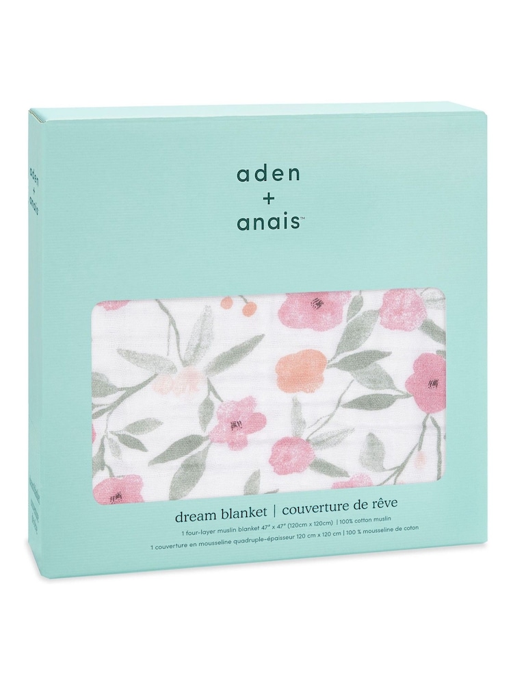 aden + anais Pink Dream Blanket 100% Cotton Muslin Ma Fleur - Image 2 of 5