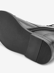 Black Toe Cap Leather Zip Boots - Image 5 of 5