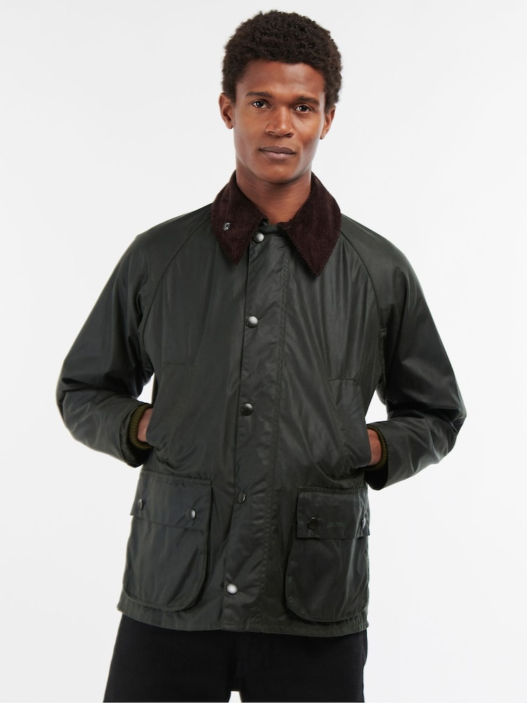 Barbour® Green Bedale Wax Jacket - Image 1 of 10