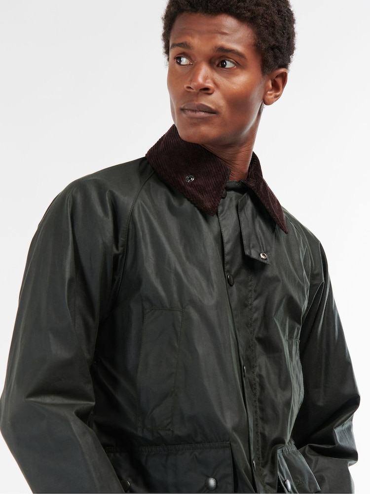 Barbour® Green Bedale Wax Jacket - Image 4 of 10