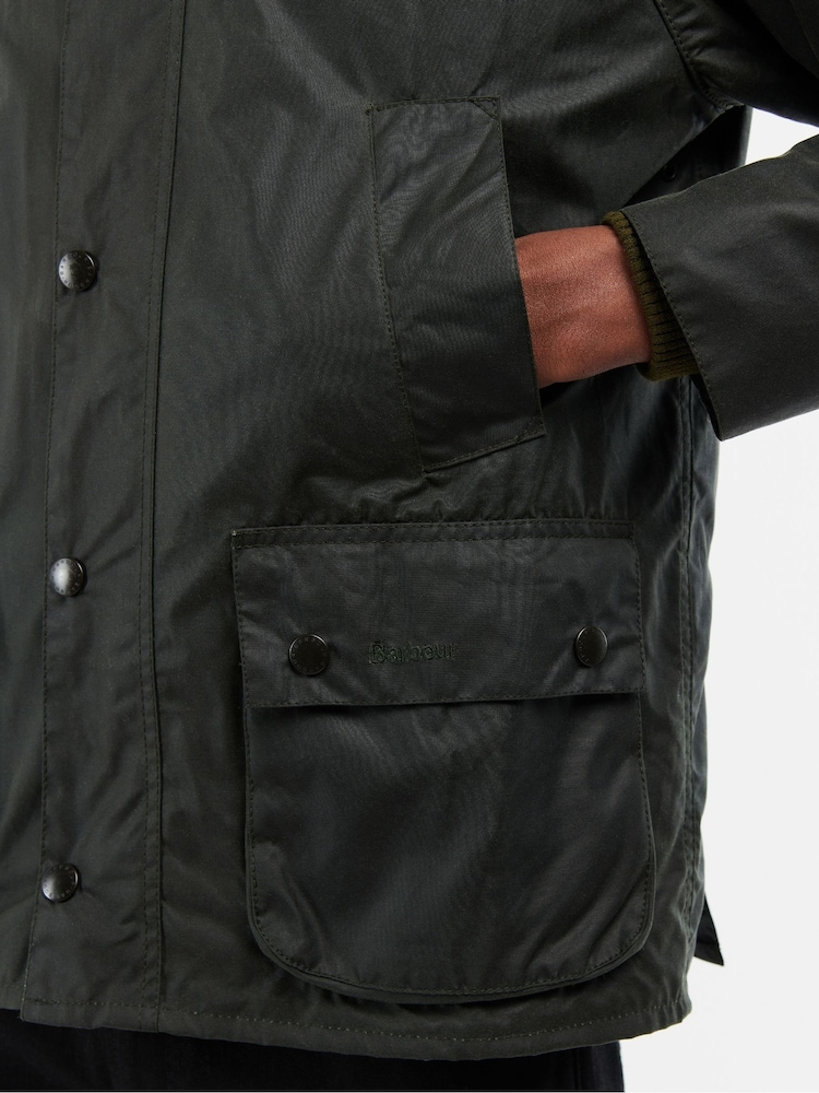 Barbour® Green Bedale Wax Jacket - Image 7 of 10