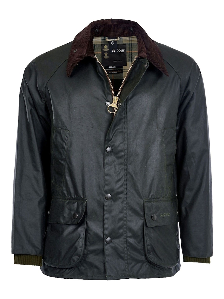 Barbour® Green Bedale Wax Jacket - Image 8 of 10