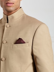 Gold Slim Nehru Collar Suit Jacket - Image 5 of 9