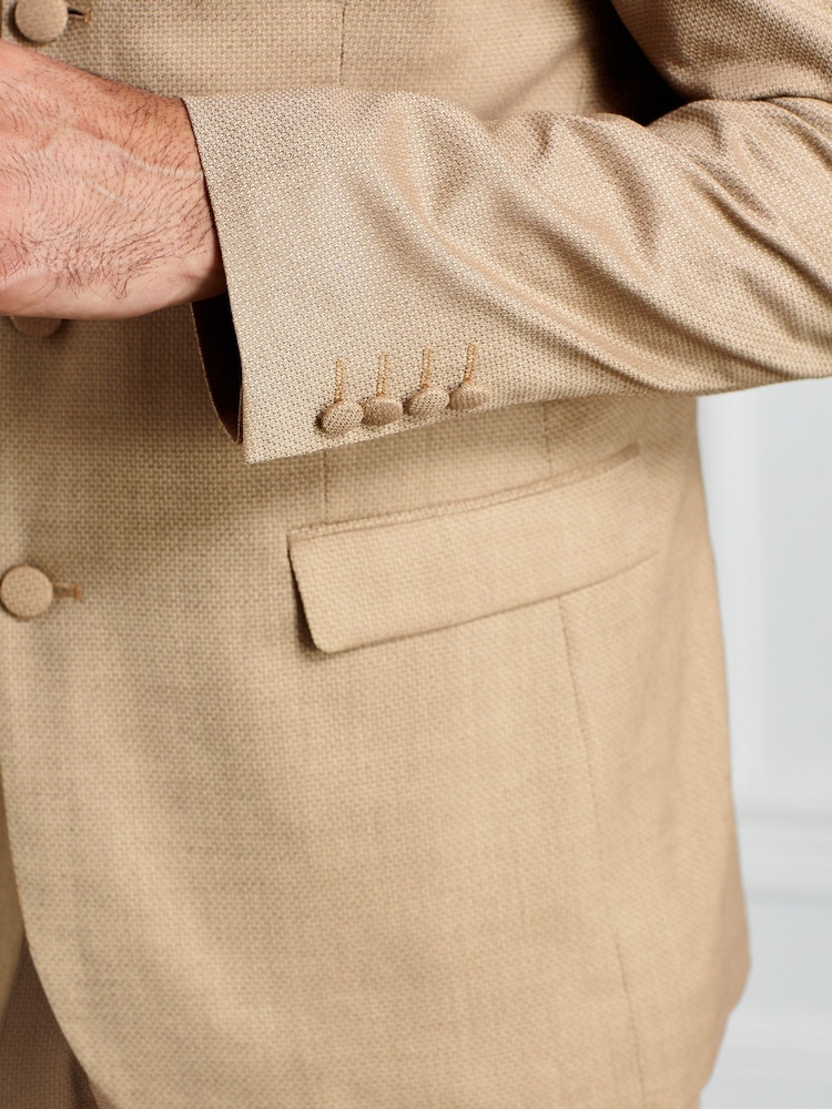 Gold Slim Nehru Collar Suit Jacket - Image 6 of 9