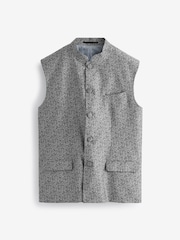Silver Nehru Collar Waistcoat - Image 3 of 6