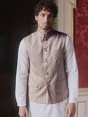 Gold Nehru Collar Waistcoat - Image 1 of 5