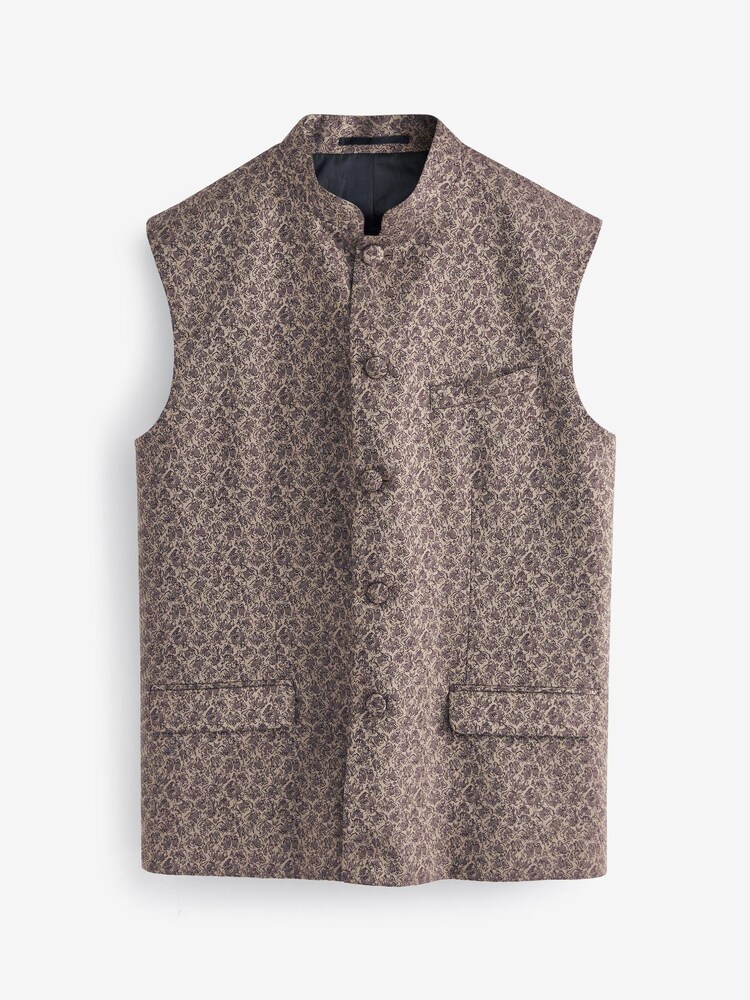 Gold Nehru Collar Waistcoat - Image 2 of 5