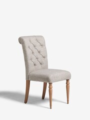 Set of 2 Chunky Weave Mid Natural Evy Buttoned Dining Chairs - Image 5 of 8
