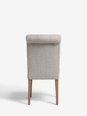 Set of 2 Chunky Weave Mid Natural Evy Buttoned Dining Chairs - Image 6 of 8