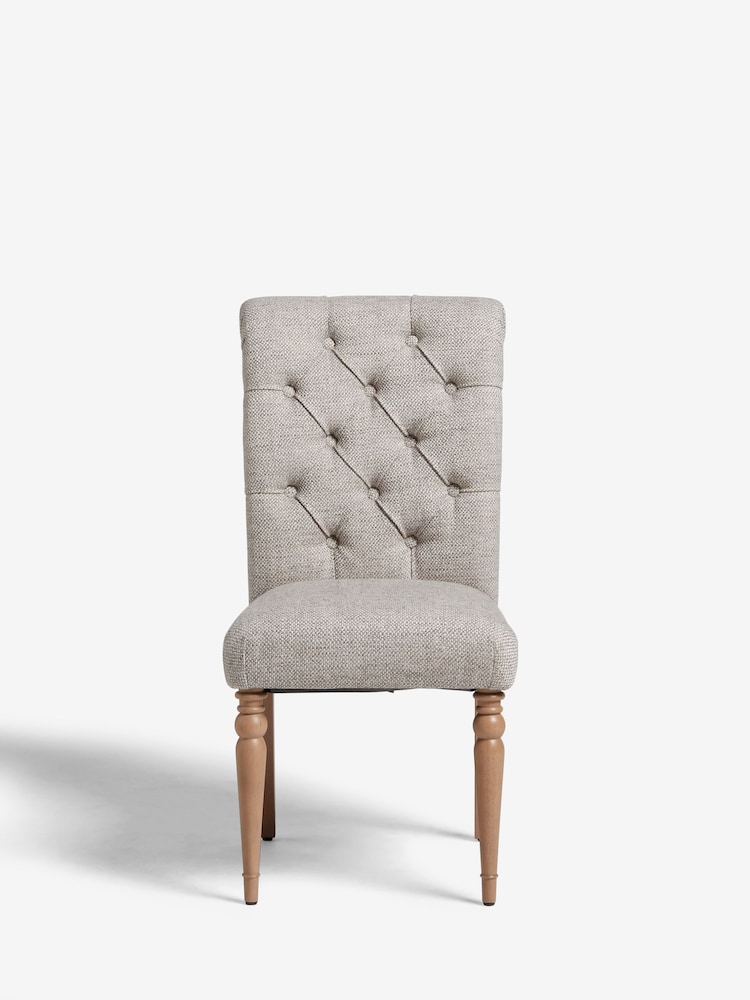 Set of 2 Chunky Weave Mid Natural Evy Buttoned Dining Chairs - Image 8 of 8