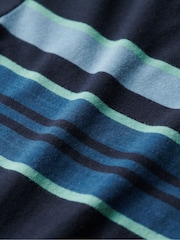 Superdry light blue Superdry Blue Vintage Stripe Crop T-Shirt - Image 2 of 2