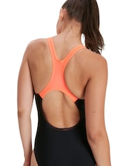 Speedo Black Chrome Womens Medley Logo Swimsuit 1 Piece - Image 2 of 10