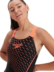 Speedo Black Chrome Womens Medley Logo Swimsuit 1 Piece - Image 7 of 10