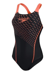 Speedo Black Chrome Womens Medley Logo Swimsuit 1 Piece - Image 8 of 10