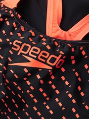 Speedo Black Chrome Womens Medley Logo Swimsuit 1 Piece - Image 9 of 10