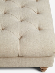 Buttoned Tweedy Plain Light Natural Albury Large Footstool - Image 8 of 9