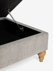 Buttoned Fine Chenille Mid Grey Albury Large Footstool - Image 10 of 11