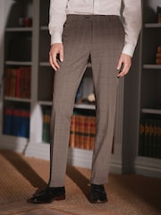 Brown Skinny Fit Check Suit: Trousers - Image 1 of 7