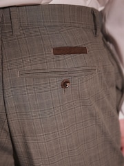 Brown Skinny Fit Check Suit: Trousers - Image 3 of 7