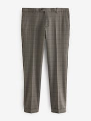 Brown Skinny Fit Check Suit: Trousers - Image 4 of 7